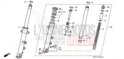 FOURCHETTE AVANT (1) CBR600FN de 1992